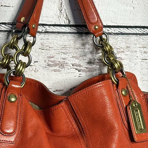 Coach Flagship Chelsea Curry Orange Leather Shoulder Bag - Picture 3 of 16